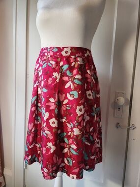 Merona 100% Silk Pink Floral Skirt